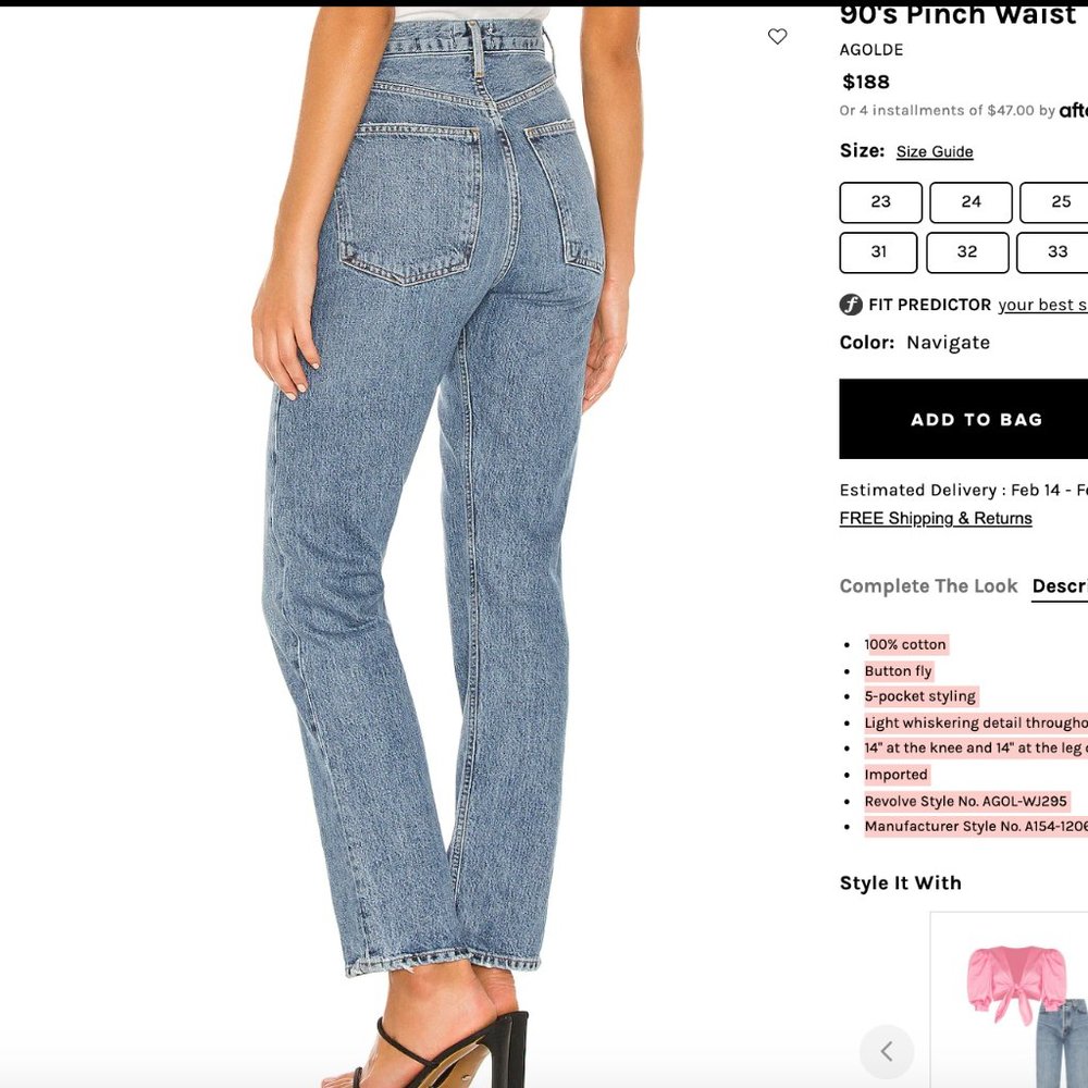 Agolde 90's Pinch waist jeans